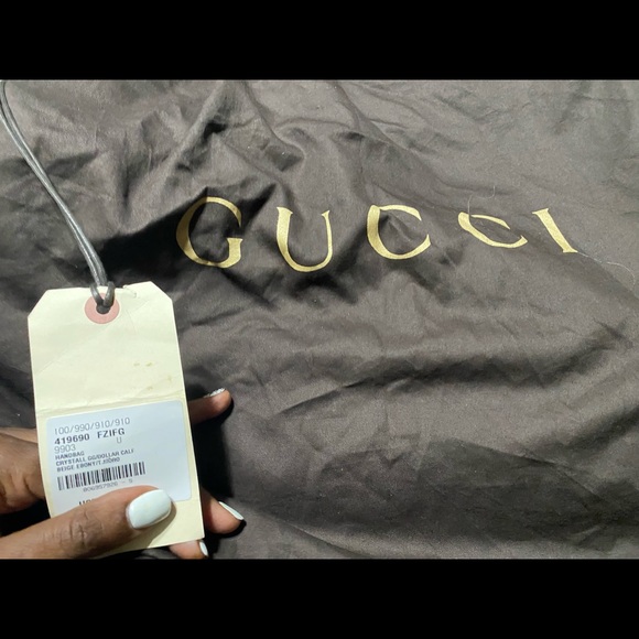 Gucci Monogram “Crystal coated” and calf leather handbag - Picture 5 of 5